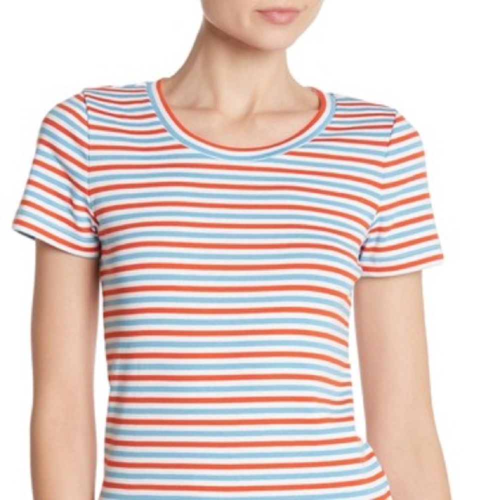 J. Crew • Striped Fine Rib Cotton Tee